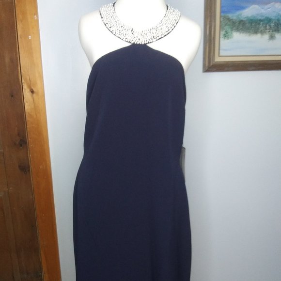 NWOT Karl Lagerfeld Paris dress faux pearl collar size 12 - Picture 2 of 16